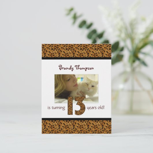 Luipaard afdrukken: 13e uitnodiging (Staand voorkant)