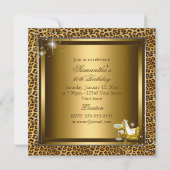 Luipaard afdrukken en heels 50 Fabulous Gold Kaart (Achterkant)