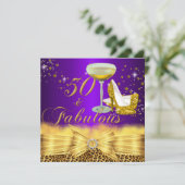 Luipaard afdrukken en heels Paars 50 en verbluffen Kaart (Staand voorkant)