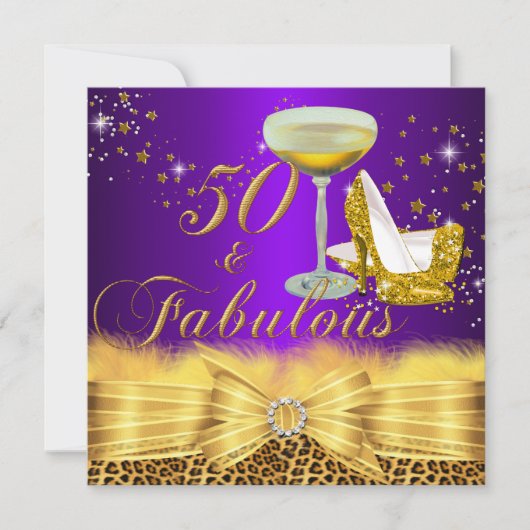 Luipaard afdrukken en heels Paars 50 en verbluffen Kaart (Voorkant)