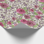Luipaard afdrukken en Rozen Cadeaupapier (Hoek)