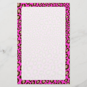 Luipaard Afdrukken/hete roze/achtergrondkleur toev Briefpapier