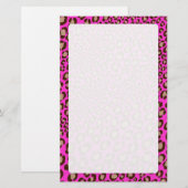 Luipaard Afdrukken/hete roze/achtergrondkleur toev Briefpapier (Voorkant / Achterkant)