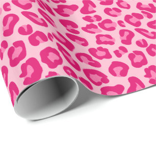 Luipaard afdrukken in pastel roze, hot roze en Fuc Cadeaupapier