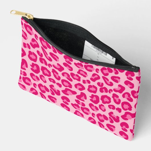 Luipaard afdrukken in pastel roze, hot roze en Fuc Etui (Open)