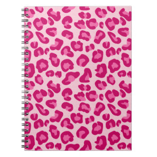 Luipaard afdrukken in pastel roze, hot roze en Fuc Notitieboek