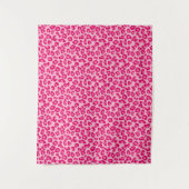 Luipaard afdrukken in pastel roze, hot roze en Fuc Wandkleed (Voorkant)