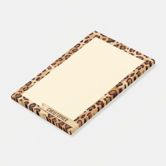Luipaard afdrukken Jouw naam op maat toevoegen Post-it® Notes (Schuin)