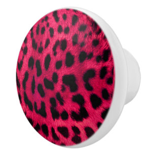Luipaard Afdrukken/Keramische knop/Hot Pink Keramische Knop