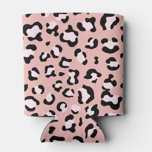 Luipaard afdrukken, luipaarden, roze luipaard blikjeskoeler (Achterkant)