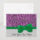 Luipaard afdrukken, luipaarden, roze luipaard briefkaart (Voorkant / Achterkant)