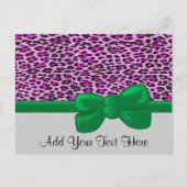 Luipaard afdrukken, luipaarden, roze luipaard briefkaart (Voorkant)