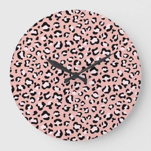 Luipaard afdrukken, luipaarden, roze luipaard grote klok (Voorkant)