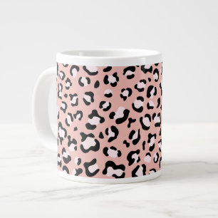 Luipaard afdrukken, luipaarden, roze luipaard grote koffiekop