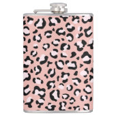 Luipaard afdrukken, luipaarden, roze luipaard heupfles (Voorkant)
