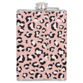 Luipaard afdrukken, luipaarden, roze luipaard heupfles (Achterkant)