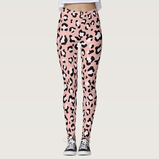 Luipaard afdrukken, luipaarden, roze luipaard leggings (Voorkant)
