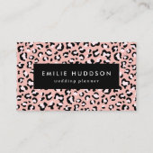 Luipaard afdrukken, luipaarden, roze luipaard visitekaartje (Voorkant)