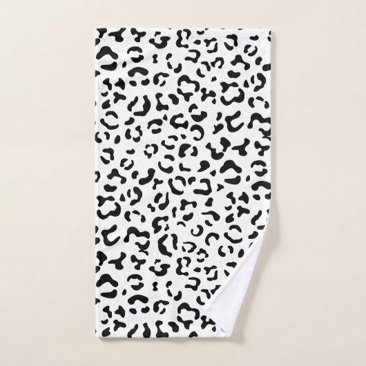 Luipaard afdrukken, luipaarden, zwart-wit bad handdoek (Handdoek)