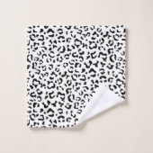 Luipaard afdrukken, luipaarden, zwart-wit bad handdoek (Wasdoekje)