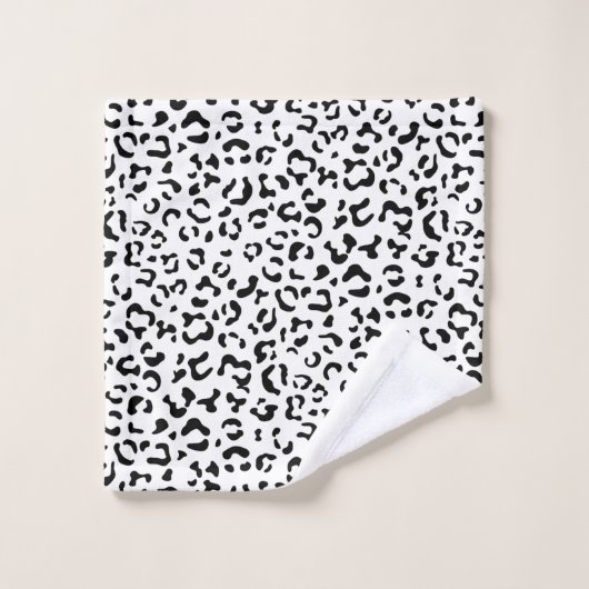 Luipaard afdrukken, luipaarden, zwart-wit bad handdoek (Wasdoekje)