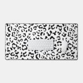 Luipaard afdrukken, luipaarden, zwart-wit bureaumat (Keyboard & Muis)