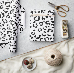 Luipaard afdrukken, luipaarden, zwart-wit cadeaupapier