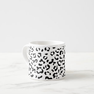 Luipaard afdrukken, luipaarden, zwart-wit espresso kop