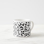 Luipaard afdrukken, luipaarden, zwart-wit espresso kop (Voorkant rechts)
