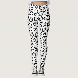 Luipaard afdrukken, luipaarden, zwart-wit leggings