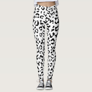 Luipaard afdrukken, luipaarden, zwart-wit leggings