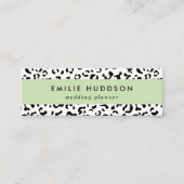 Luipaard afdrukken, luipaarden, zwart-wit mini visitekaartje (Voorkant)