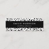 Luipaard afdrukken, luipaarden, zwart-wit mini visitekaartje (Voorkant)