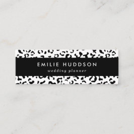 Luipaard afdrukken, luipaarden, zwart-wit mini visitekaartje