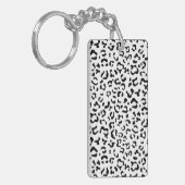 Luipaard afdrukken, luipaarden, zwart-wit sleutelhanger (Voorkant Links)