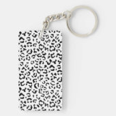 Luipaard afdrukken, luipaarden, zwart-wit sleutelhanger (achterkant)