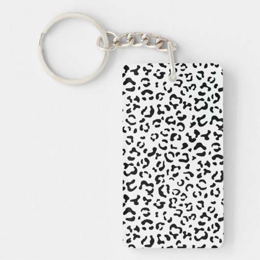 Luipaard afdrukken, luipaarden, zwart-wit sleutelhanger (Voorkant)