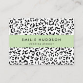 Luipaard afdrukken, luipaarden, zwart-wit visitekaartje (Voorkant)