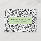 Luipaard afdrukken, luipaarden, zwart-wit visitekaartje (Voorkant)