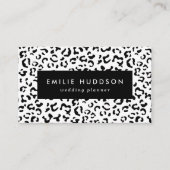 Luipaard afdrukken, luipaarden, zwart-wit visitekaartje (Voorkant)