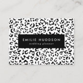 Luipaard afdrukken, luipaarden, zwart-wit visitekaartje (Voorkant)
