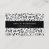 Luipaard afdrukken, luipaarden, zwart-wit visitekaartje (Voorkant)