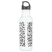 Luipaard afdrukken, luipaarden, zwart-wit waterfles  (Achterkant)