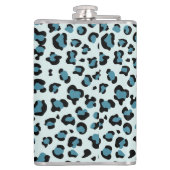 Luipaard afdrukken, luipspuiten, blauwe luipaard heupfles (Achterkant)