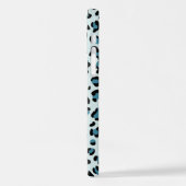 Luipaard afdrukken, luipspuiten, blauwe luipaard iPhone hoesje (Linkerkant)