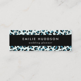 Luipaard afdrukken, luipspuiten, blauwe luipaard mini visitekaartje