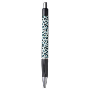 Luipaard afdrukken, luipspuiten, blauwe luipaard pen