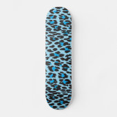 Luipaard afdrukken, luipspuiten, blauwe luipaard skateboard (Voorkant)