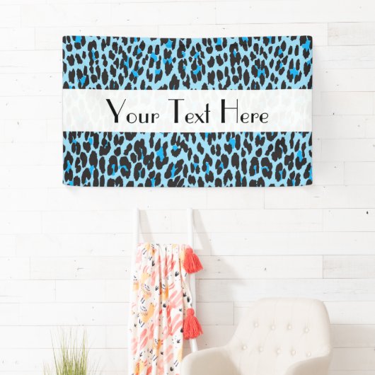 Luipaard afdrukken, luipspuiten, blauwe luipaard spandoek (Insitu)