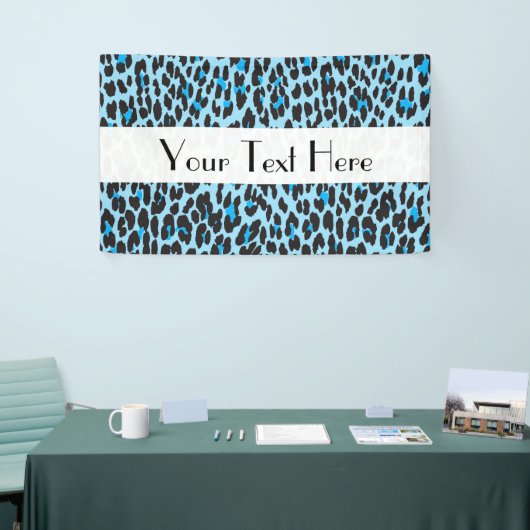 Luipaard afdrukken, luipspuiten, blauwe luipaard spandoek (Beurs)